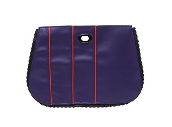 Handbag Pocket - Multi-Stripe in Purple Squash